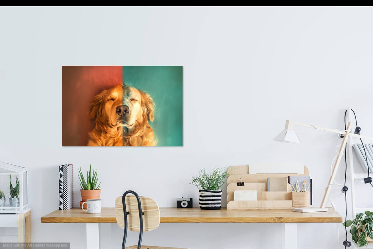 Artystyczny Portret Śpiącego Golden Retrievera - Obraz Na Ścianę