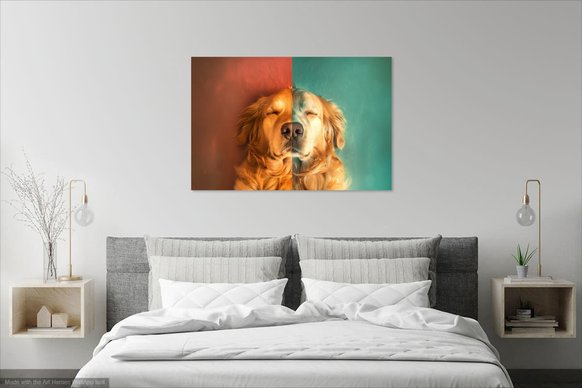 Artystyczny Portret Śpiącego Golden Retrievera - Obraz Na Ścianę