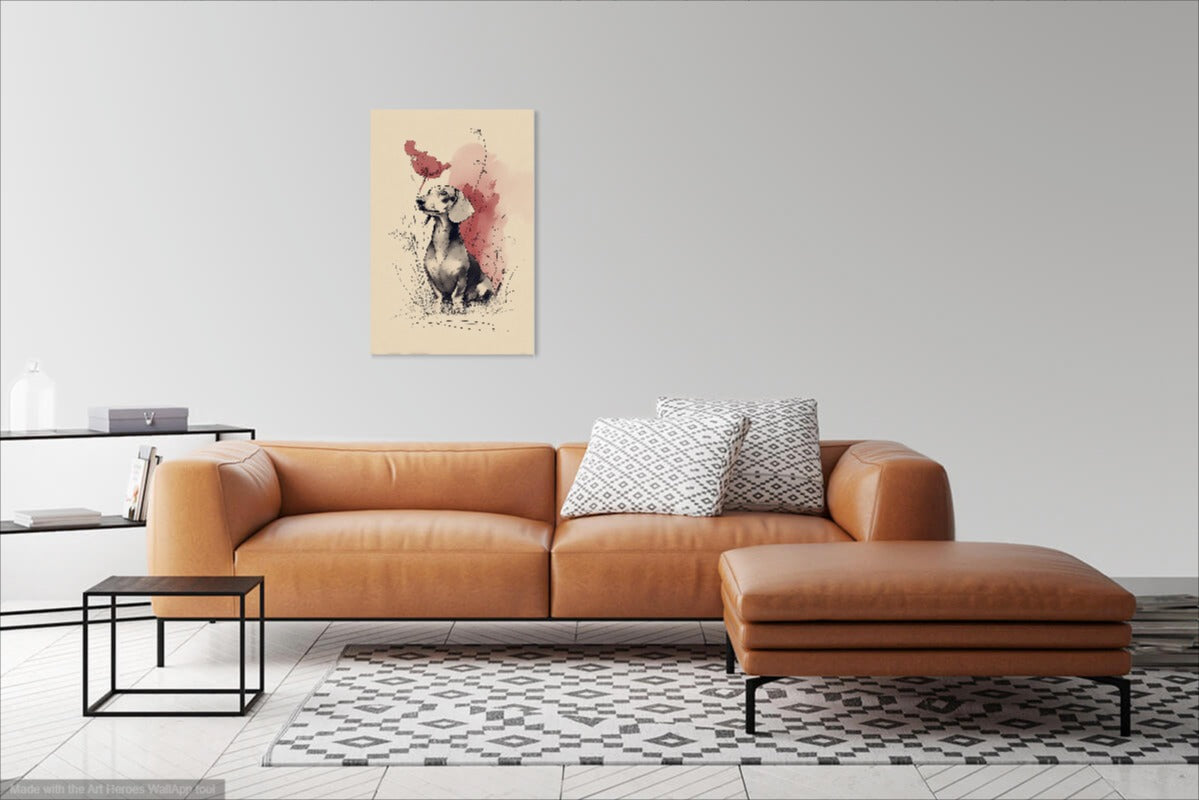 Jamnik wśród Maku – Artystyczna Ilustracja z Psem