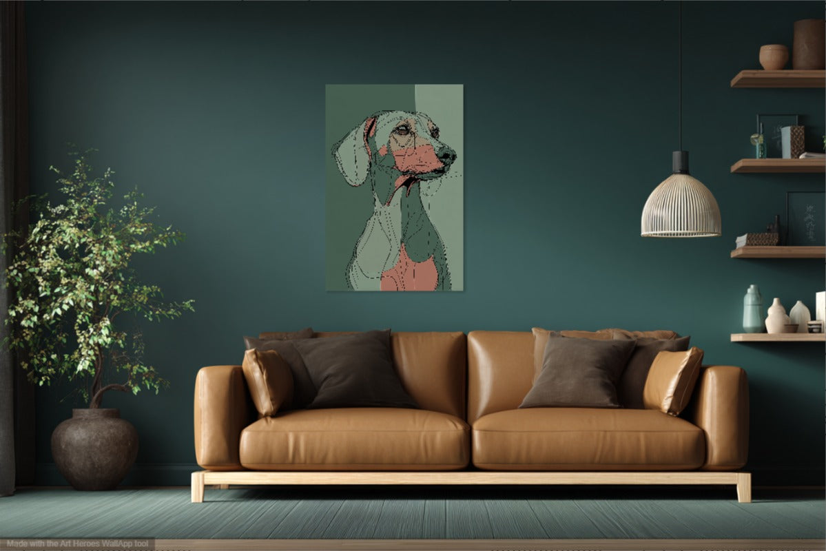 Line Art Jamnik – Minimalistyczna Sztuka Współczesna