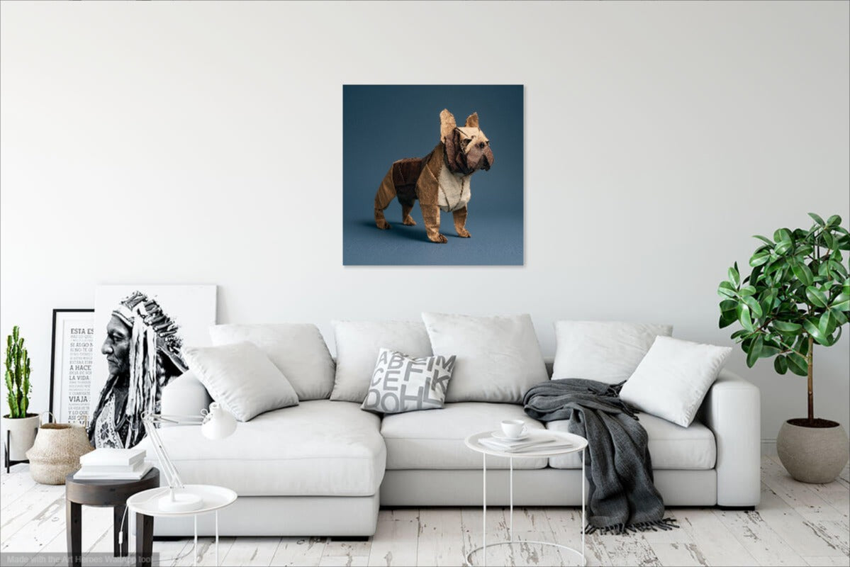 Origami Buldog Francuski – Minimalistyczna Sztuka Nowoczesna