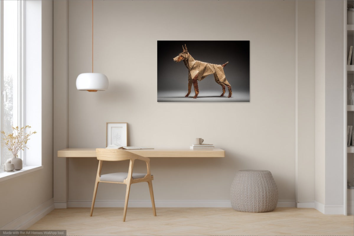 Doberman w Stylu Origami – Designerski Obraz do Wnętrz