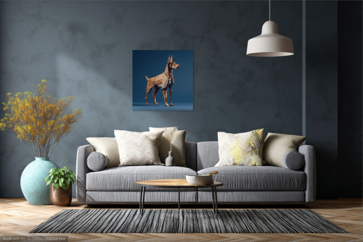 Origami Doberman – Obraz do Biura i Salonu