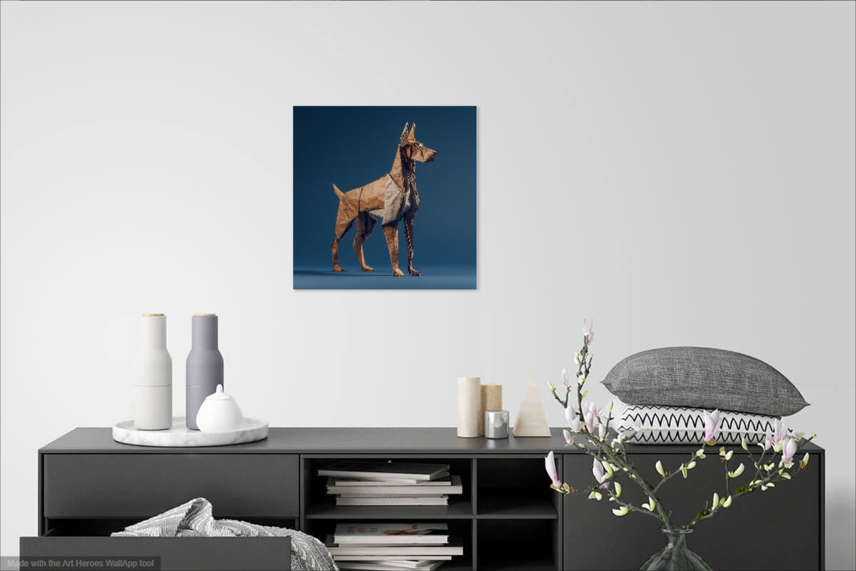 Origami Doberman – Obraz do Biura i Salonu