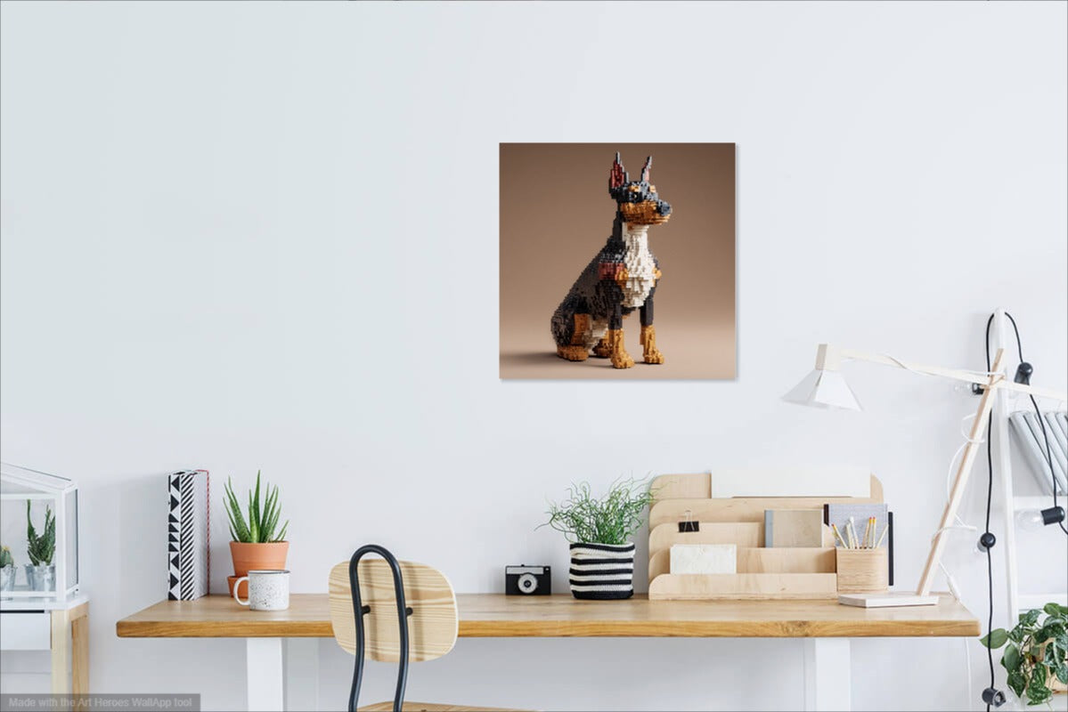 Doberman z LEGO – Pikselowa Sztuka na Ścianę