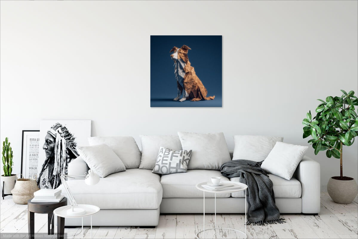 Origami Border Collie – Artystyczny Obraz Psa z Papieru