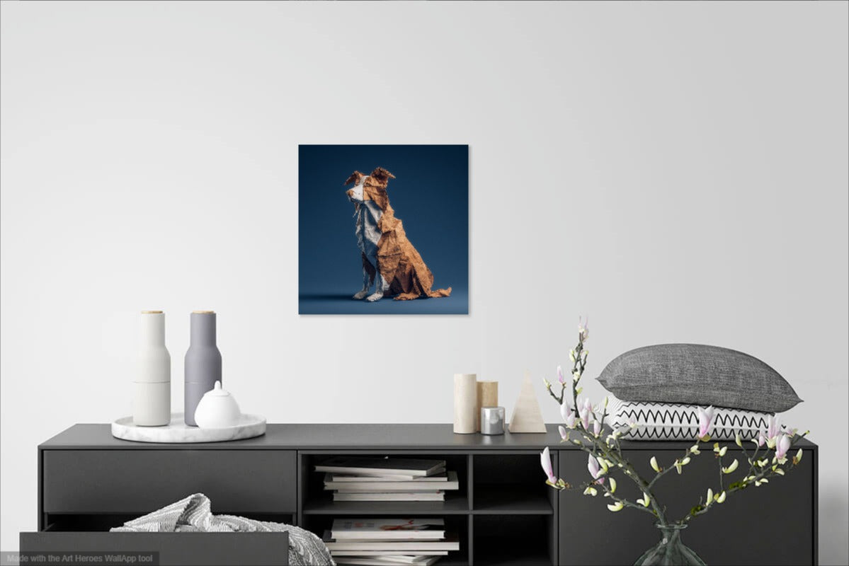 Origami Border Collie – Artystyczny Obraz Psa z Papieru