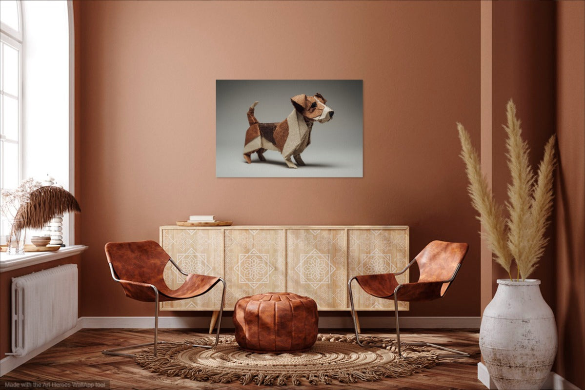 Origami Jack Russell Terrier – Artystyczny Portret Psa z Papieru