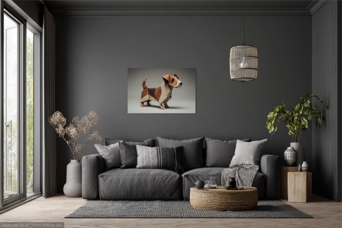 Origami Jack Russell Terrier – Artystyczny Portret Psa z Papieru