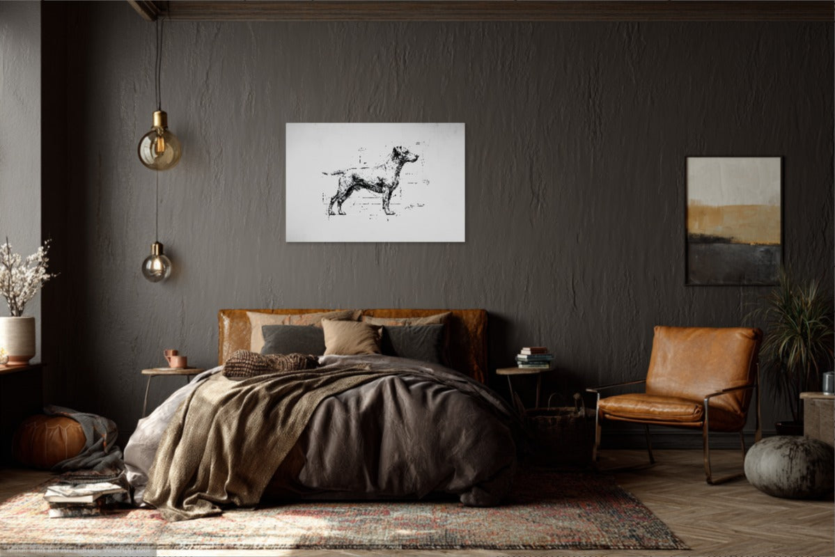 Anatomiczny Szkic Jack Russell Terriera – Minimalistyczna Grafika