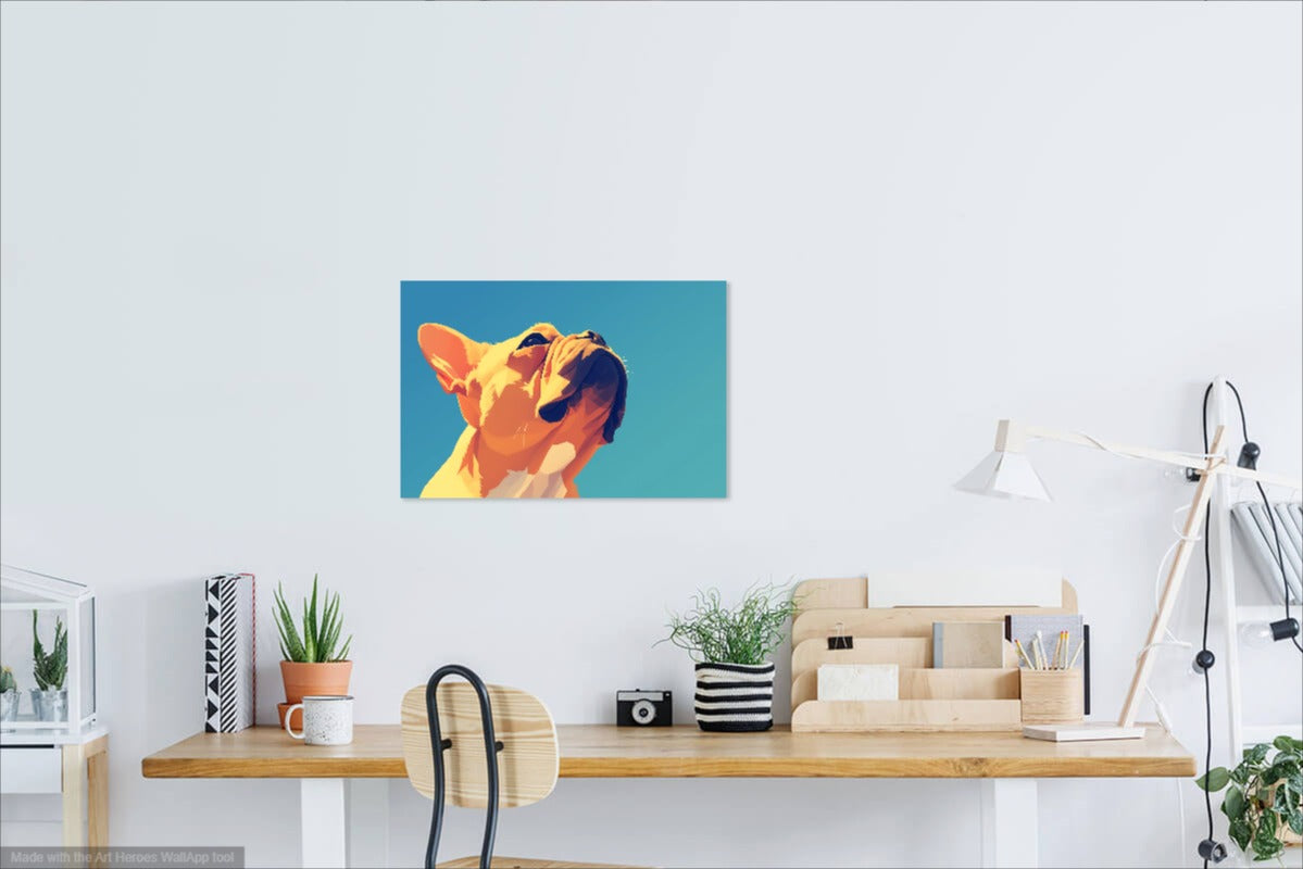 Minimalistyczny Buldog Francuski – Nowoczesna Ilustracja na Ścianę