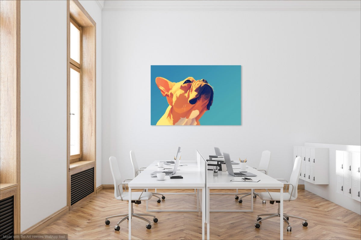 Minimalistyczny Buldog Francuski – Nowoczesna Ilustracja na Ścianę