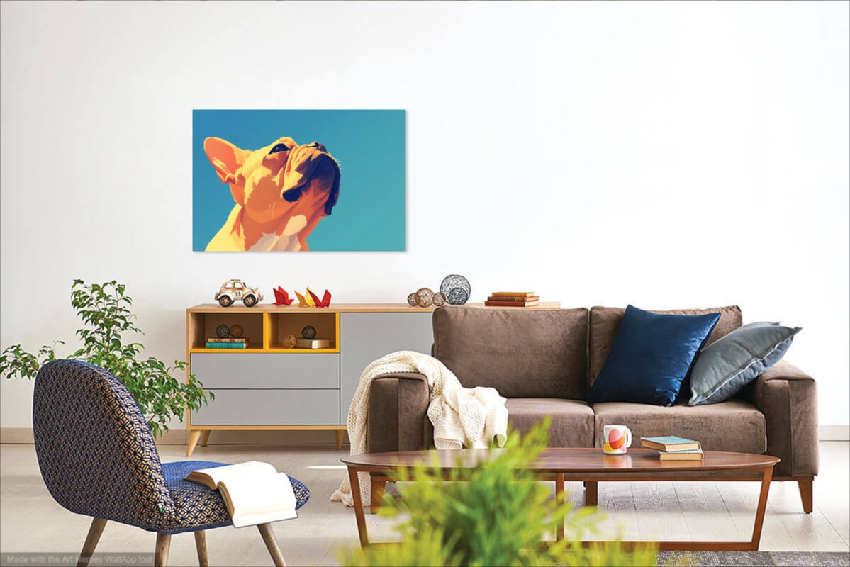 Minimalistyczny Buldog Francuski – Nowoczesna Ilustracja na Ścianę