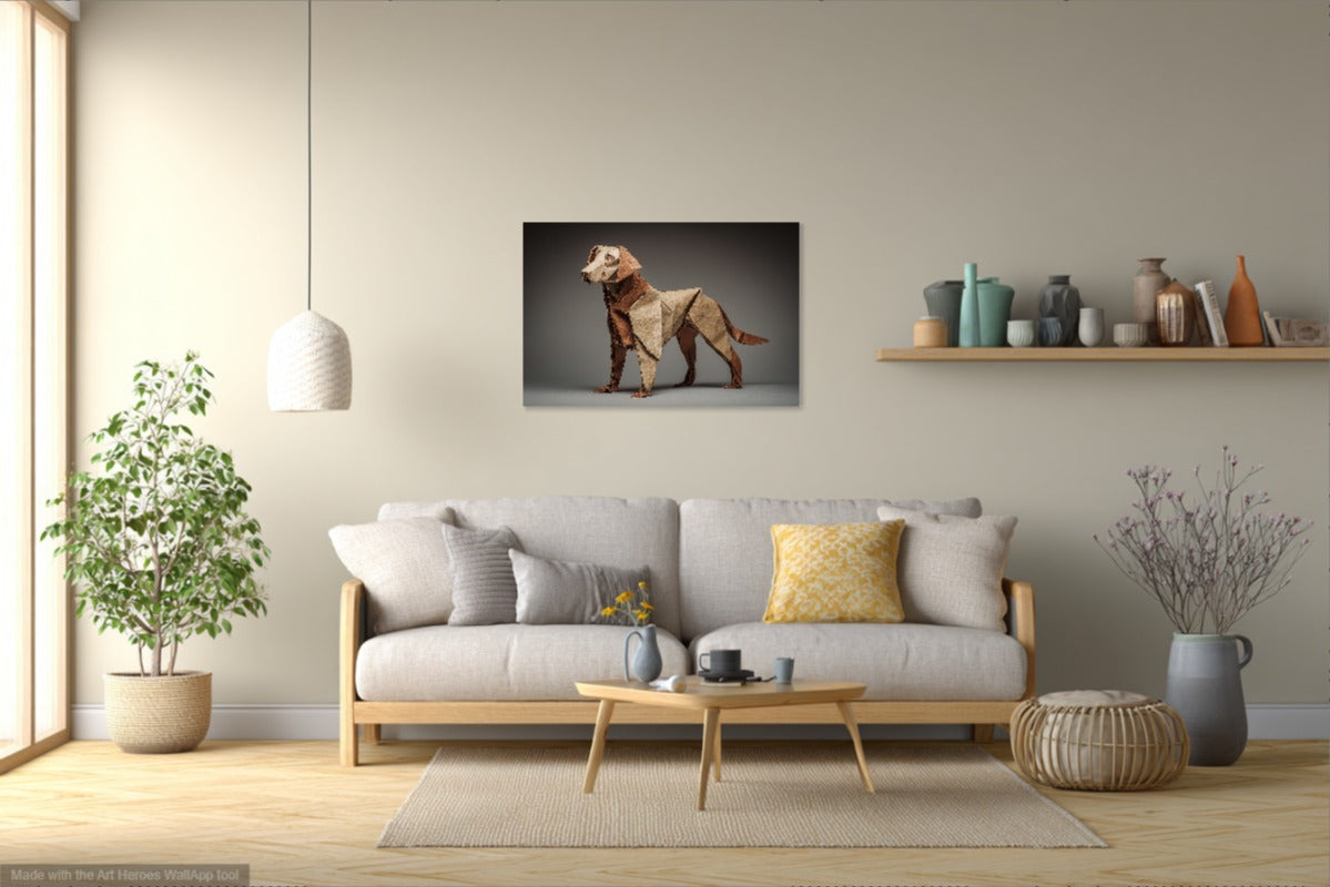 Labrador Retriever Jako Origami – Minimalistyczny Obraz Na Ścianę