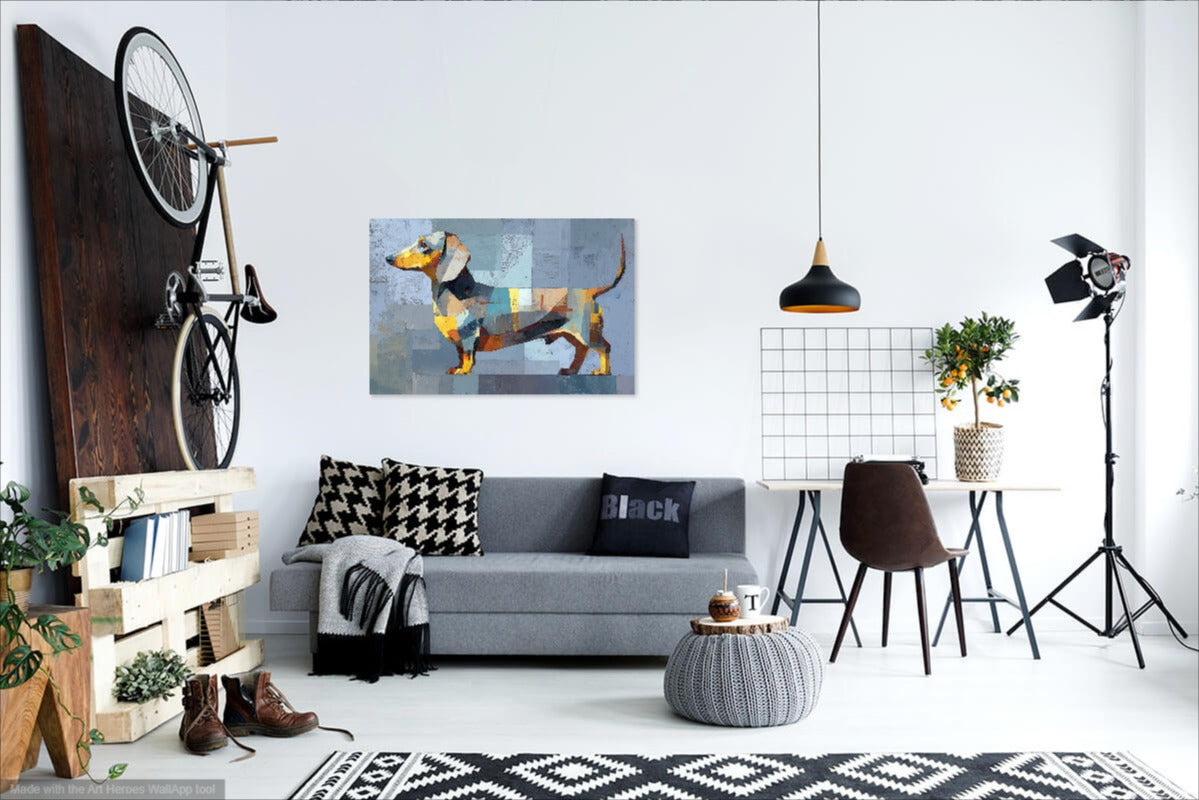 Kubistyczny Jamnik – Abstrakcyjny Obraz Geometryczny